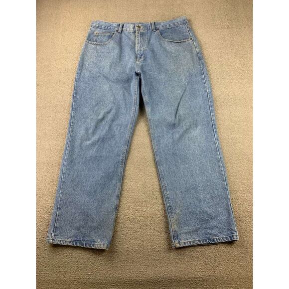 Vintage Smith's Workwear Jeans 1906 38x30 Blue Washed Denim Premium Denim Pocket - Picture 1 of 10